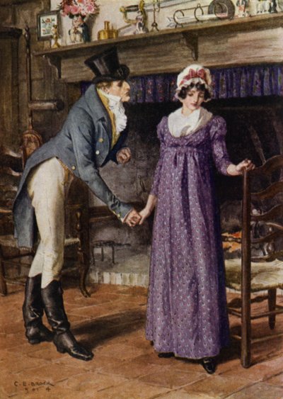 Ilustración para The Amateur Gentleman de Jeffery Farnol (litografia en color) de Charles Edmund (after) Brock