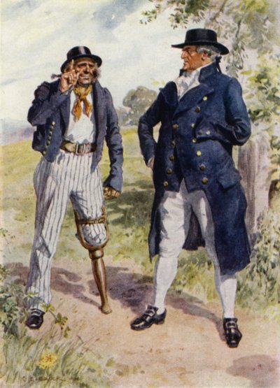Ilustración para The Amateur Gentleman de Jeffery Farnol (litografia en color) de Charles Edmund (after) Brock