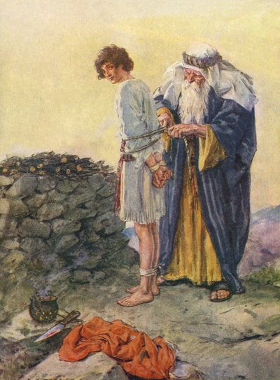 Abraham ata a Isaac como sacrificio de Charles Edmund Brock
