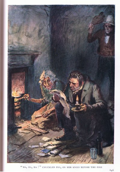 ¡Ja, ja, ja! se rió Peg, de rodillas ante el fuego de Charles Edmund Brock