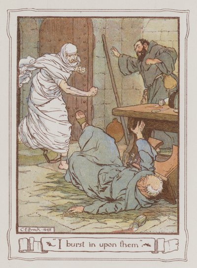 Ilustración de Ivanhoe de Sir Walter Scott de Charles Edmund Brock