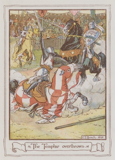 Ilustración para Ivanhoe de Sir Walter Scott de Charles Edmund Brock