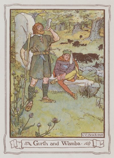Ilustración para Ivanhoe de Sir Walter Scott de Charles Edmund Brock