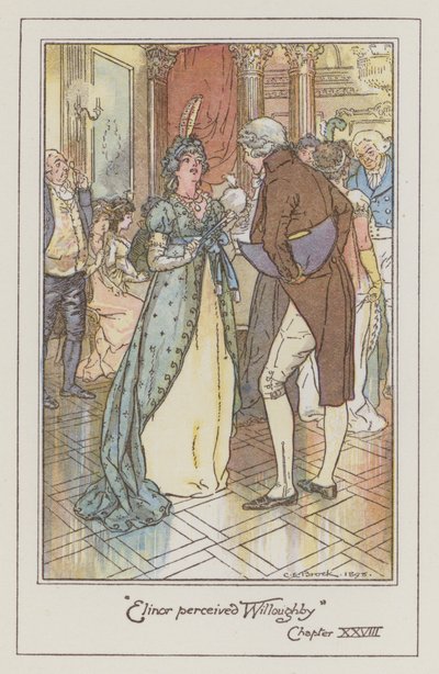 Ilustración para Sentido y Sensibilidad de Jane Austen de Charles Edmund Brock