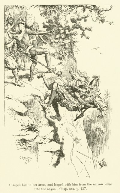 Ilustración para Westward Ho! de Charles Kingsley de Charles Edmund Brock