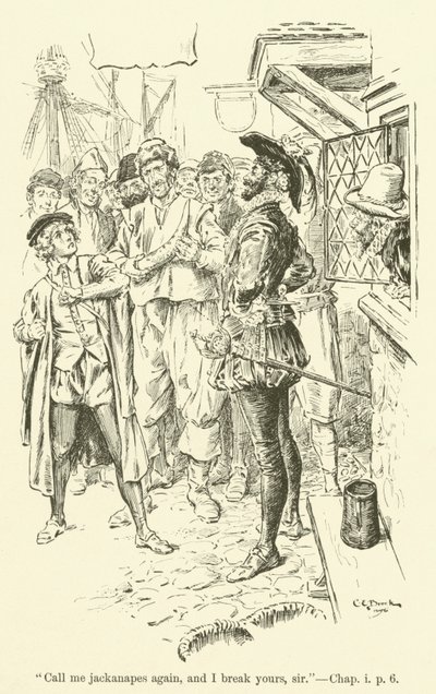 Ilustración para Westward Ho! por Charles Kingsley (grabado) de Charles Edmund Brock