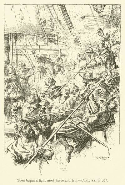 Ilustración para Westward Ho! de Charles Kingsley (grabado) de Charles Edmund Brock