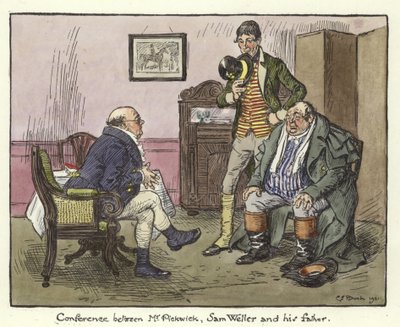 Ilustración para los Papeles de Pickwick de Charles Edmund Brock