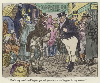 Ilustración para los Papeles de Pickwick de Charles Edmund Brock