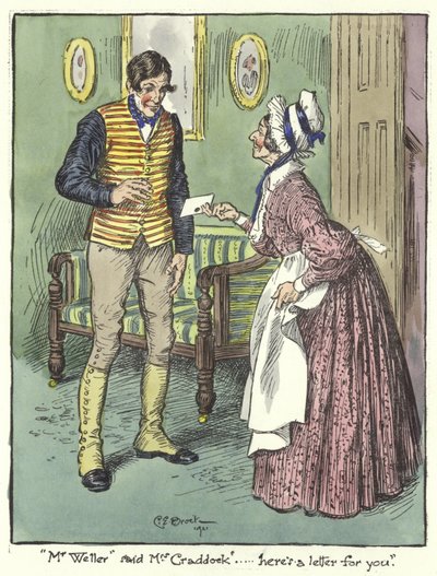 Ilustración para los Papeles de Pickwick de Charles Edmund Brock
