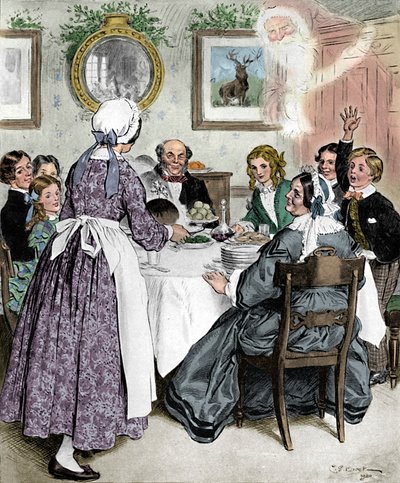 Déjame pensar en las cenas familiares cómodas, 1862, 1923 de Charles Edmund Brock