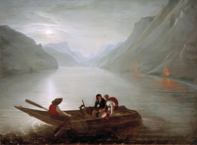 Julie y Saint-Preux en el lago de Ginebra de Charles Edouard Crespy Le Prince