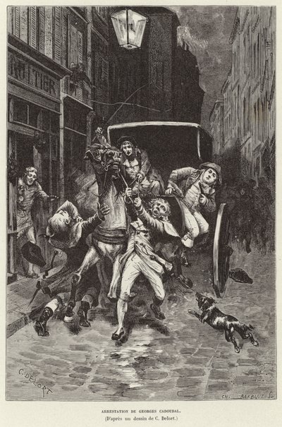 Arresto de Georges Cadoudal, insurgente realista bretón, París de Charles Edouard Delort