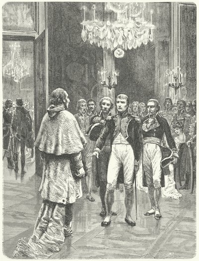 Napoleón recibiendo al Cardenal Ercole Consalvi en el Palacio de las Tullerías, París de Charles Edouard Delort