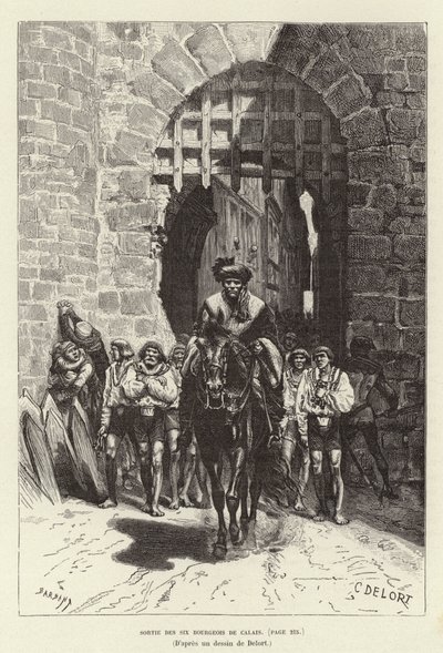 Salida de los seis burgueses de Calais de Charles Edouard Delort