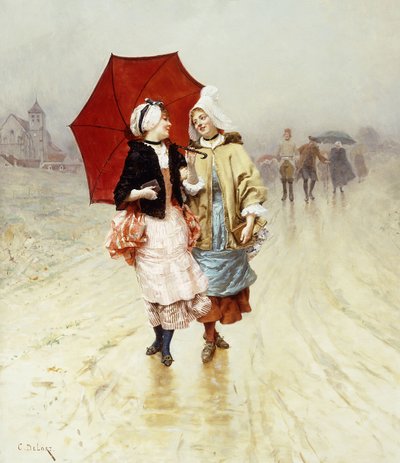 El paraguas rojo de Charles Edouard Delort