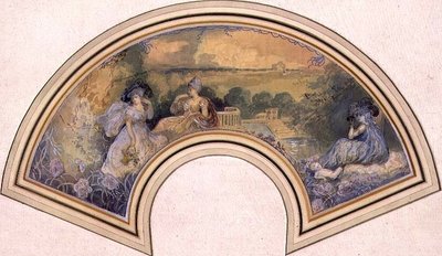 Diseño para abanico, c.1893-98 de Charles Edward Conder