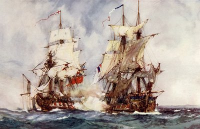 Captura de la Reunión francesa por el Crescent, 1793 de Charles Edward Dixon