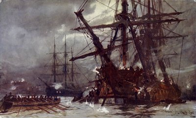 Corte de la Hermione (Retribución), 1799 de Charles Edward Dixon