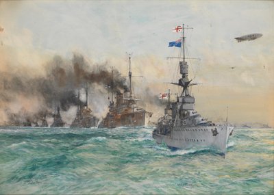 El HMS "Cardiff" conduce a la flota alemana a la rendición de Charles Edward Dixon