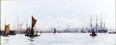 Mirando al Oeste desde Tilbury de Charles Edward Dixon