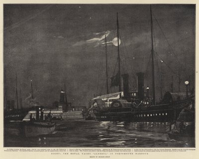 Noche, el yate real Alberta en el puerto de Portsmouth de Charles Edward Dixon