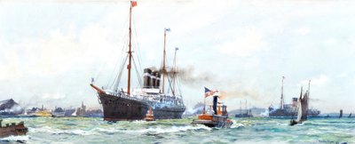 Barco de vapor y remolcador de Charles Edward Dixon