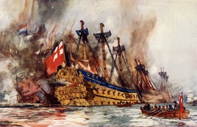 El incendio de Londres por los holandeses de Charles Edward Dixon