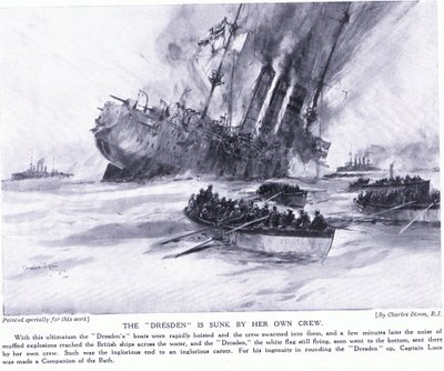 El Dresden es hundido por su propia tripulación, marzo de 1915 de Charles Edward Dixon