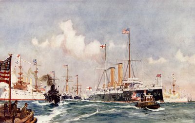 El buque insignia Crescent en Bar Harbour, 1900 de Charles Edward Dixon