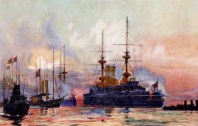 El Príncipe George en Spithead: El réquiem naval de la Reina Victoria de Charles Edward Dixon