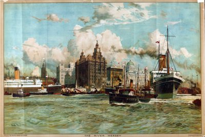 El río Mersey, de la serie "Puerta occidental del Imperio". de Charles Edward Dixon