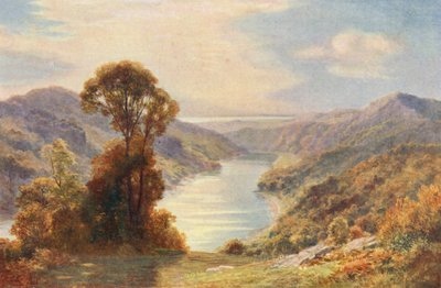 El Wye cerca de su confluencia con el Severn (litografía en color) de Charles Edward Johnson