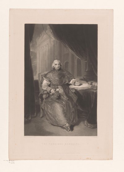 Portret van Ercole Consalvi El Cardenal Gonsalvi (título sobre objeto) de Charles Edward Wagstaff