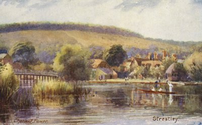 Río Támesis: Streatley (litografía en color) de Charles Edwin Flower