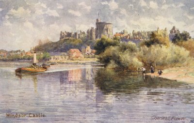 Río Támesis: Castillo de Windsor (litografía en color) de Charles Edwin Flower