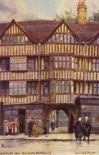 Staples Inn, entrada de Holborn, Londres de Charles Edwin Flower