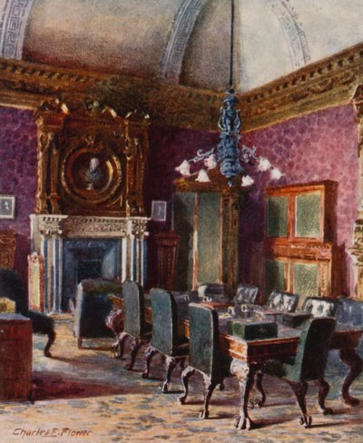 La sala de la Junta del Tesoro, oficina del Canciller del Exchequer de Charles Edwin Flower