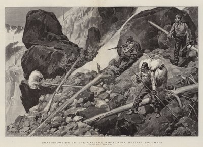 Caza de Cabras en las Montañas Cascade, Columbia Británica de Charles Edwin Fripp