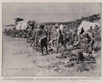Cómo se atiende a los heridos en el campo de batalla, en una estación de recolección de Charles Edwin Fripp