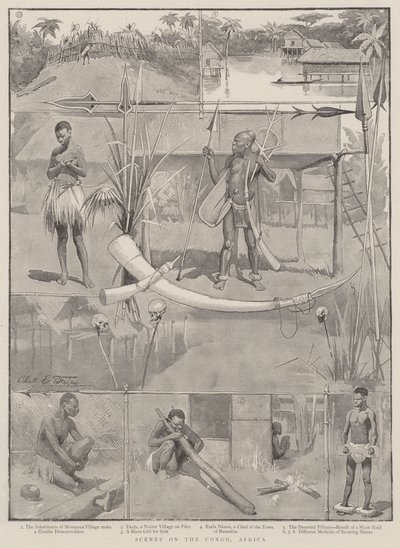 Escenas en el Congo, África de Charles Edwin Fripp