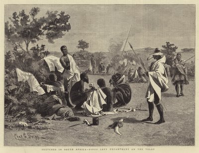 Bocetos en Sudáfrica, Campamento de Levy Fingo en el Veldt de Charles Edwin Fripp