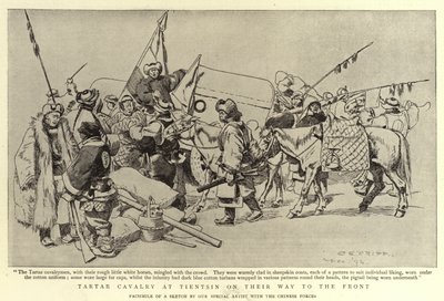 Caballería tártara en Tientsin camino al frente de Charles Edwin Fripp