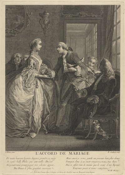Contrato de matrimonio, siglo XVIII de Charles Eisen