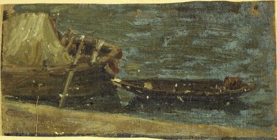 Barcos amarrados, hacia 1870 (óleo sobre lienzo) de Charles Emile Cuisin