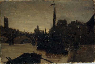 El Puente de las Artes, hacia 1870 (pintura) de Charles Emile Cuisin