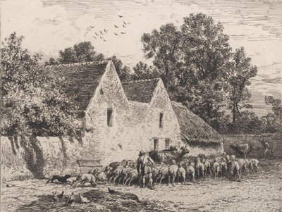 Una granja, 1864 de Charles Emile Jacque