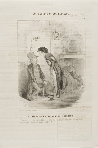 Un Estudiante de Medicina Comenzando (placa 12) de Charles Emile Jacque