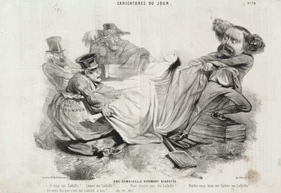 Caricature du Jour: No. 78, Un Demoiselle vivement disputée de Charles Emile Jacque