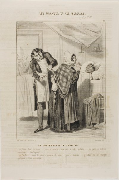 Contrabando en el hospital (lámina 26) de Charles Emile Jacque
